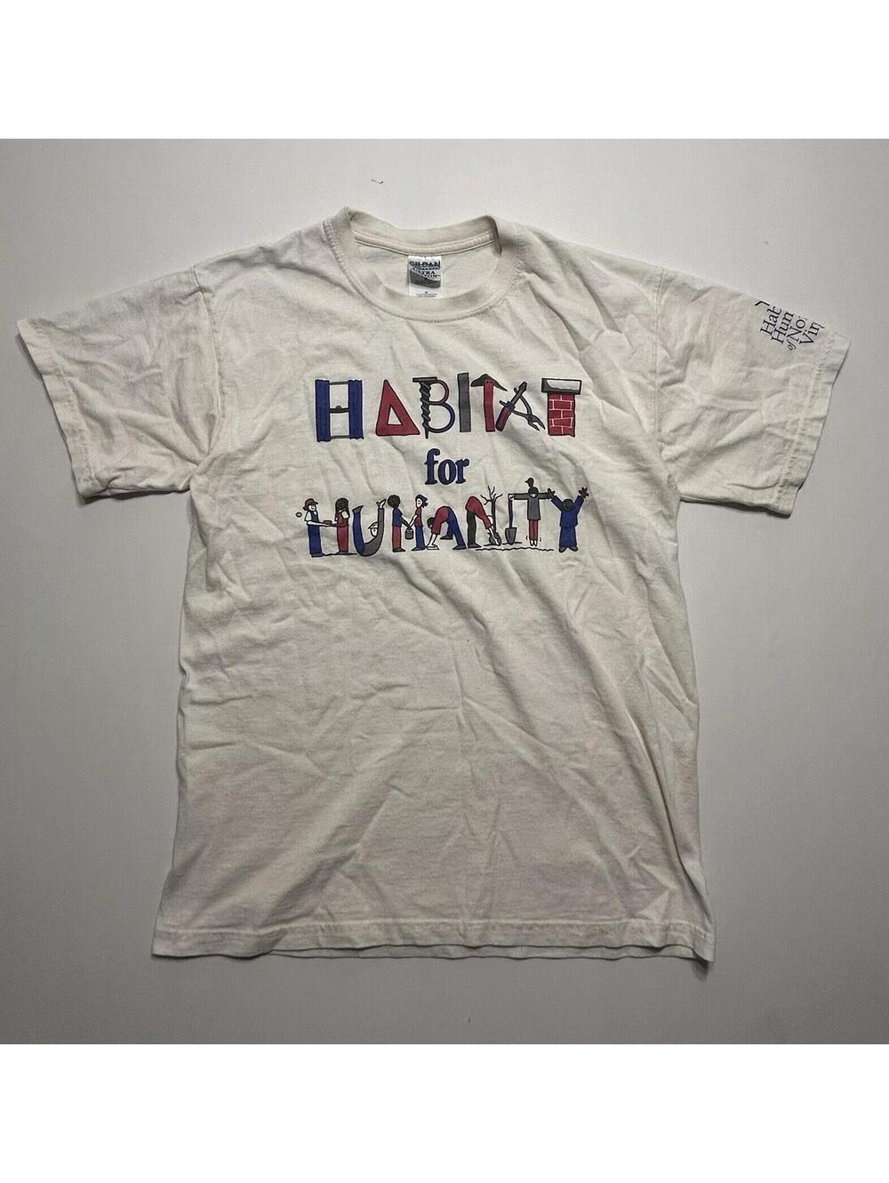 Habitat For Humanity Men's M White Single Stitch Graphic Tee